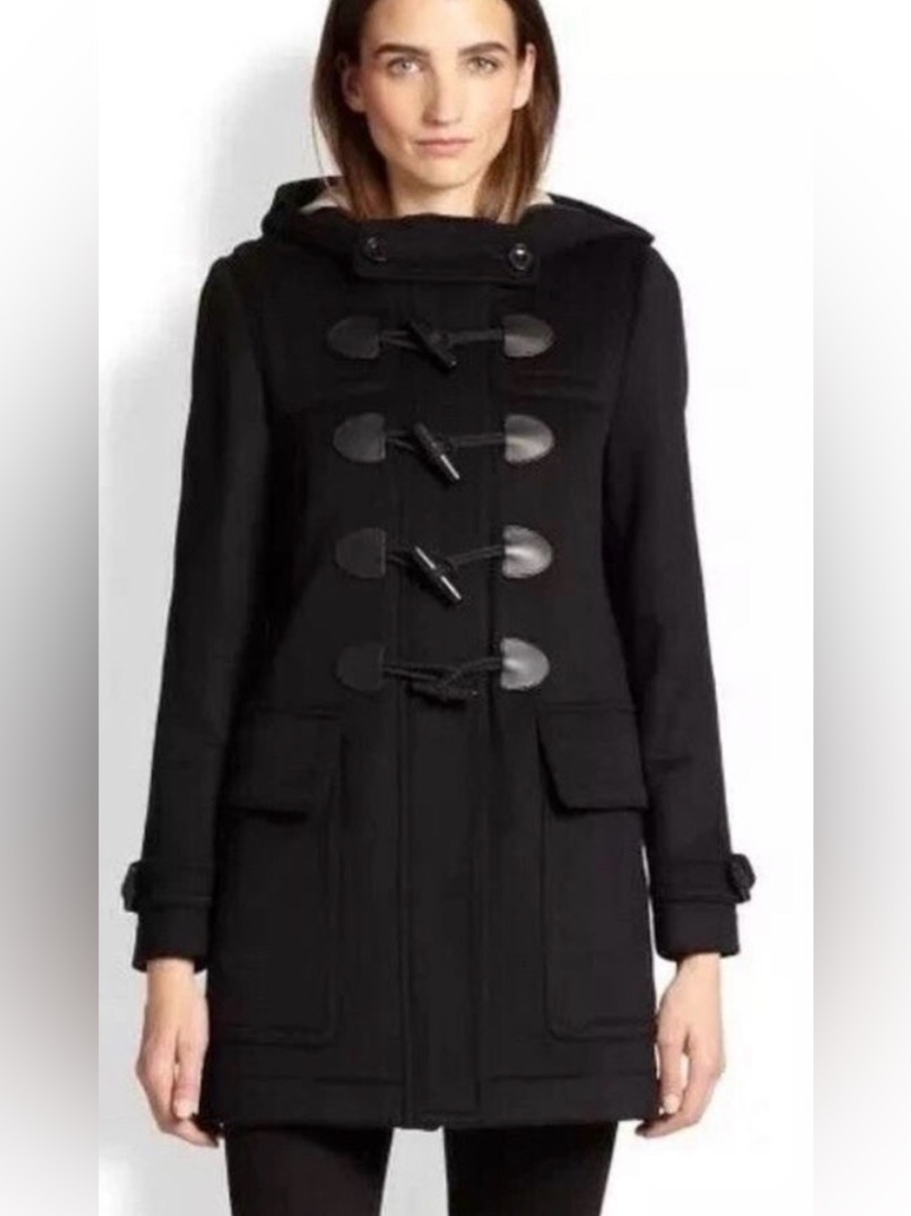 Burberry Brit Finsdale Wool Duffle Toggle Coat Size US 14